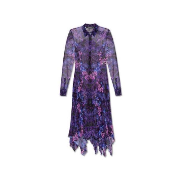 VERSACE | Orchid Barocco-Print Pleated Shirtdress - Picture 16 of 17